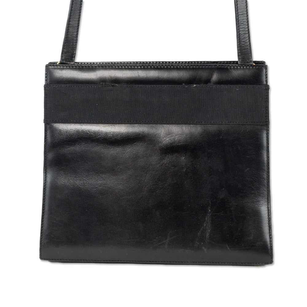 Salvatore Ferragamo Black Leather Vara Bow Bag