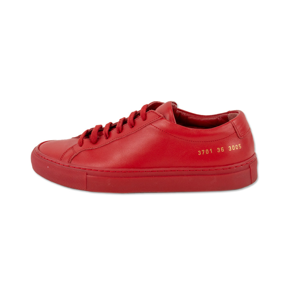 Common Projects Achilles Low Red Leather Sneakers