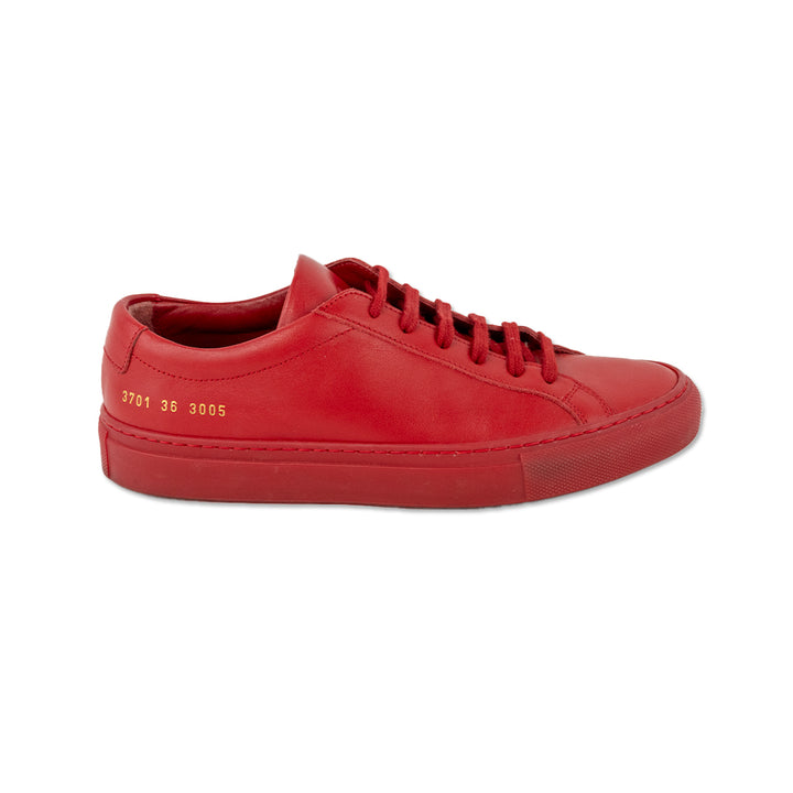 Common Projects Achilles Low Red Leather Sneakers