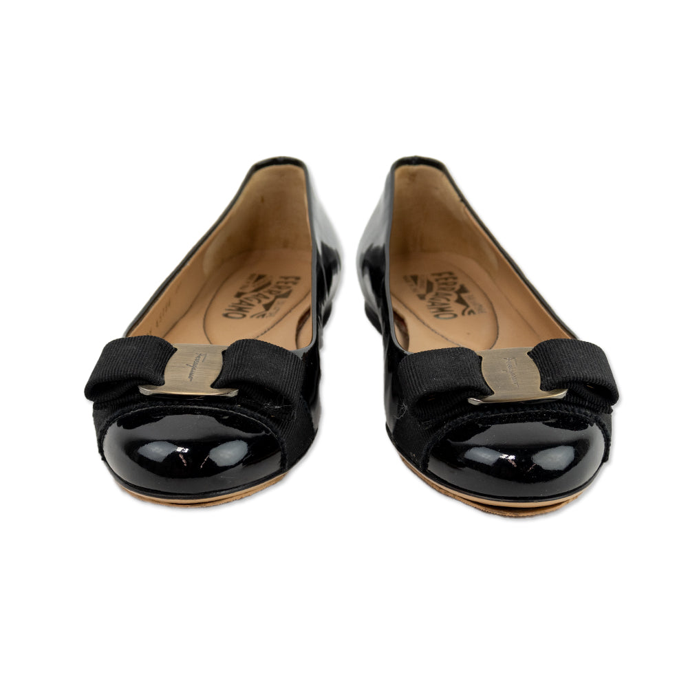 Salvatore Ferragamo Vera Patent Leather Flats