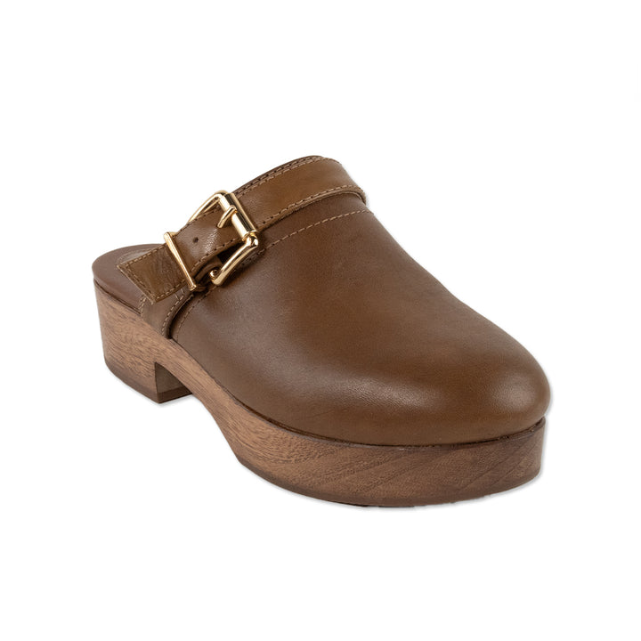 Schutz Brown Wooden Platform Clogs