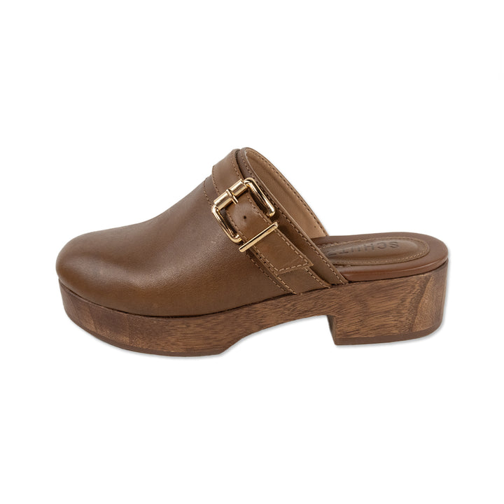 Schutz Brown Wooden Platform Clogs