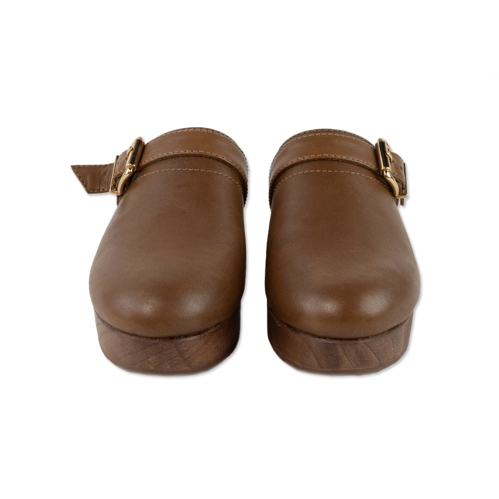 Schutz Brown Wooden Platform Clogs