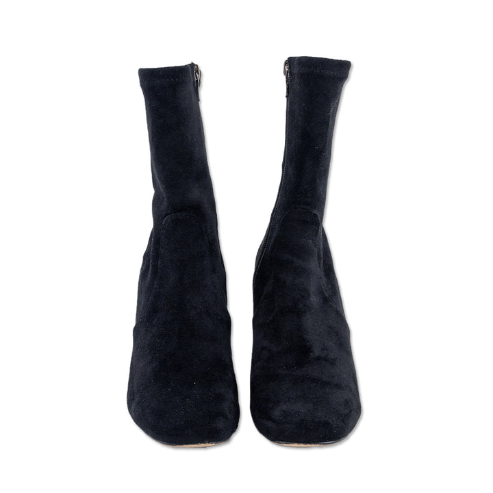 Silent D Black Stretch Suede Ankle Boot