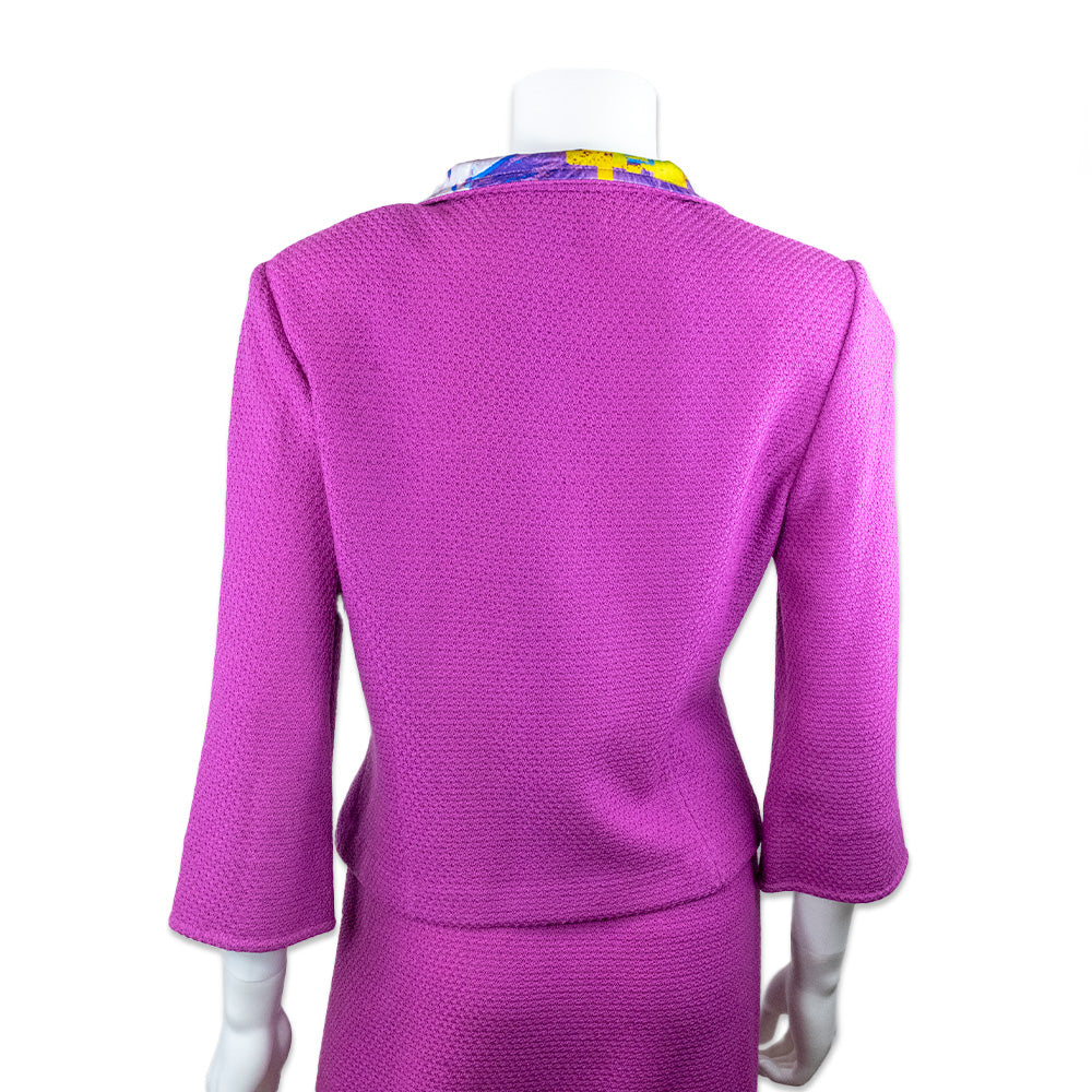 St. John Pink Knit Button Blazer