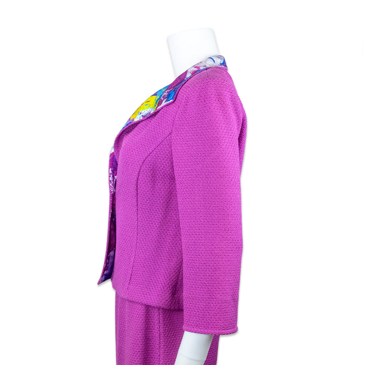 St. John Pink Knit Button Blazer