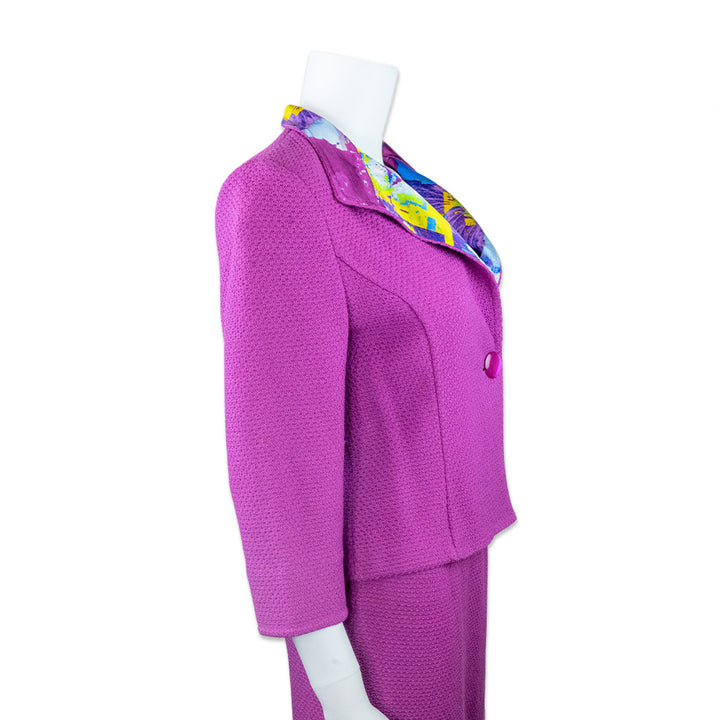 St. John Pink Knit Button Blazer