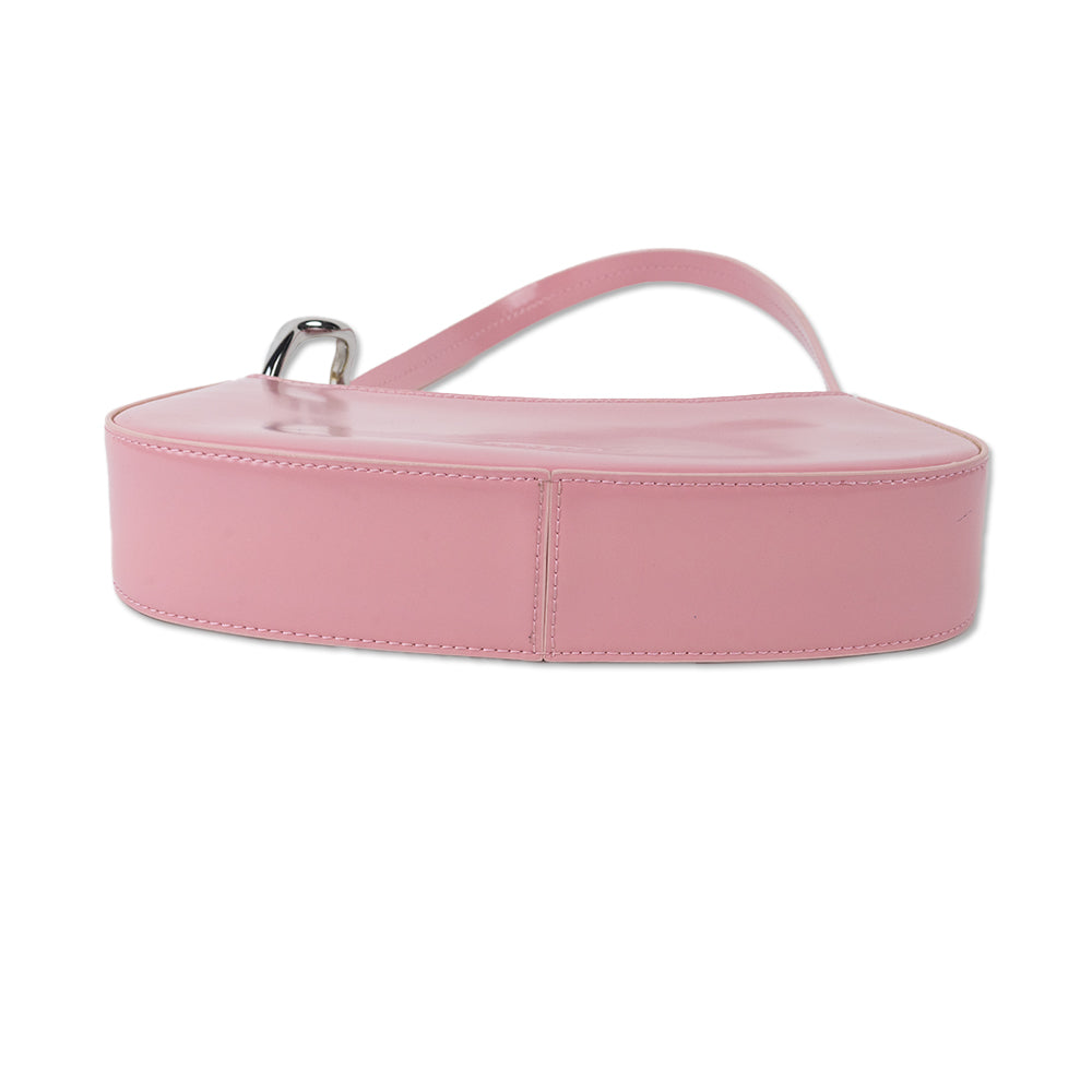 Staud Pink Ollie Zip Leather Shoulder Bag