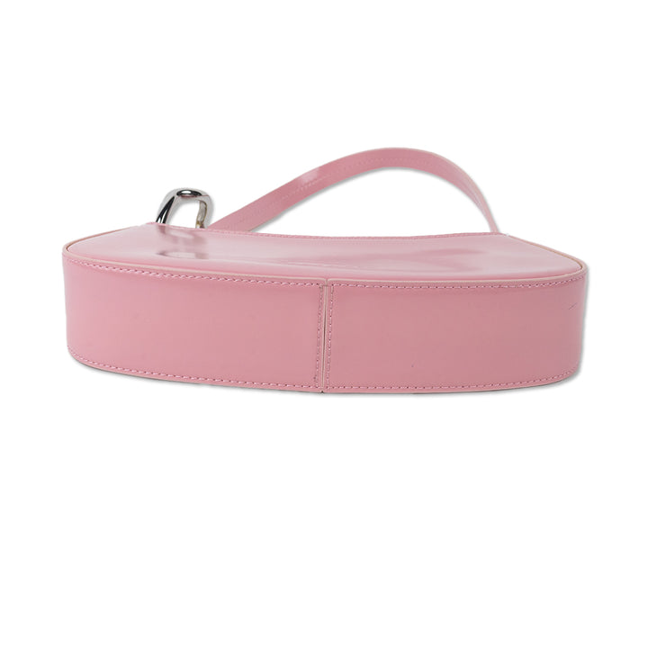 Staud Pink Ollie Zip Leather Shoulder Bag