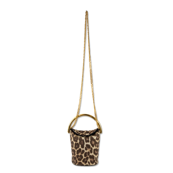 Stella McCartney Leopard Print Faux Calf Hair Bucket Bag