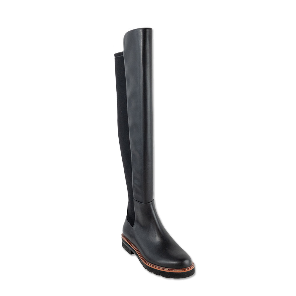 Stuart Weitzman Black Leather Knee High Riding Boots