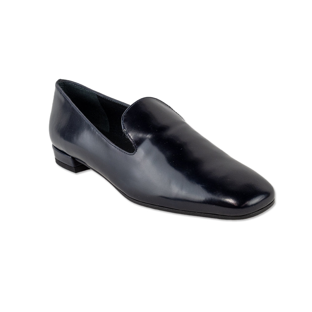 Stuart Weitzman Classic Navy Patent Leather Loafers