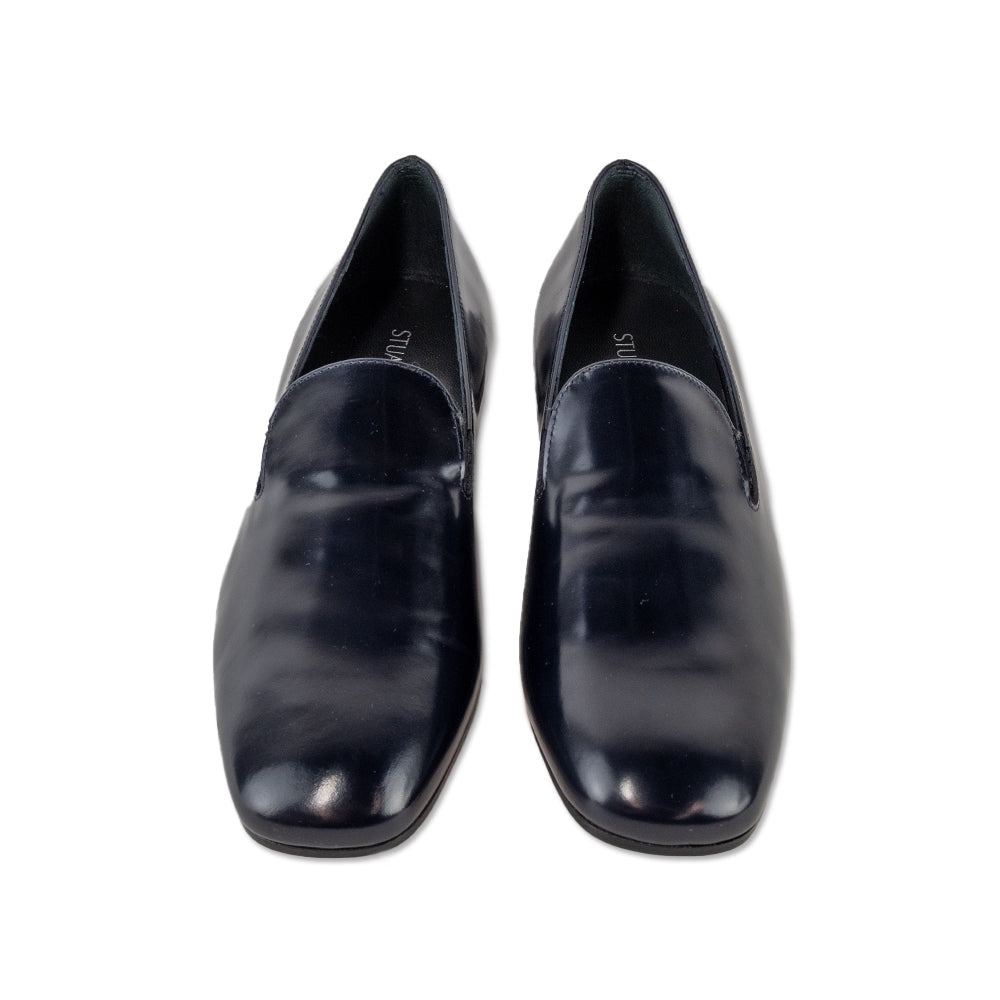 Stuart Weitzman Classic Navy Patent Leather Loafers