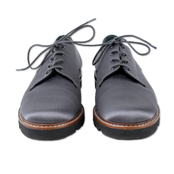 Stuart Weitzman Metro Slate Satin Derby Shoes