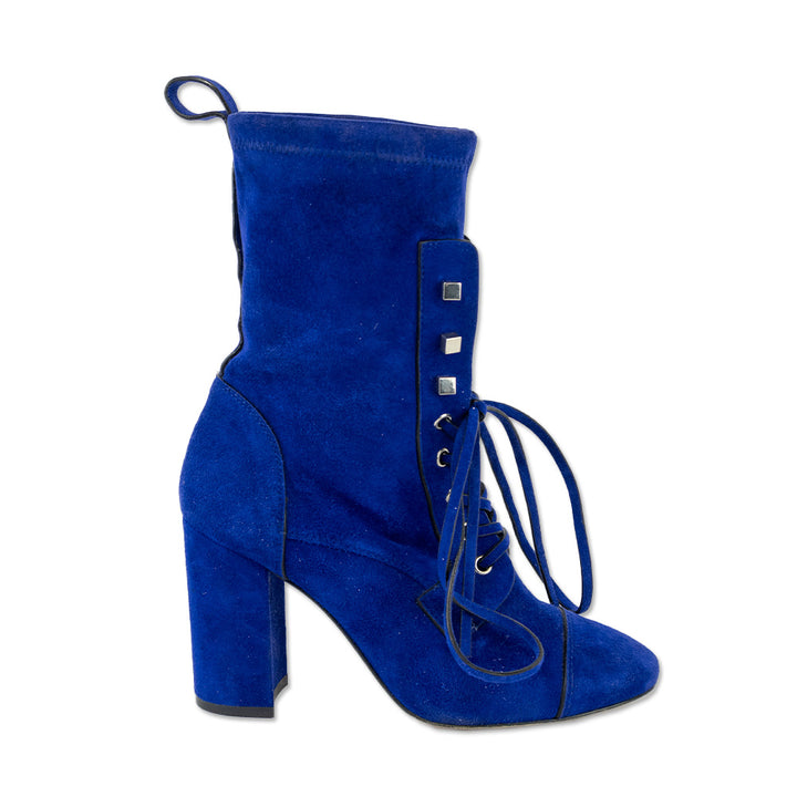 Stuart Weitzman Royal Blue Suede Calf Booties