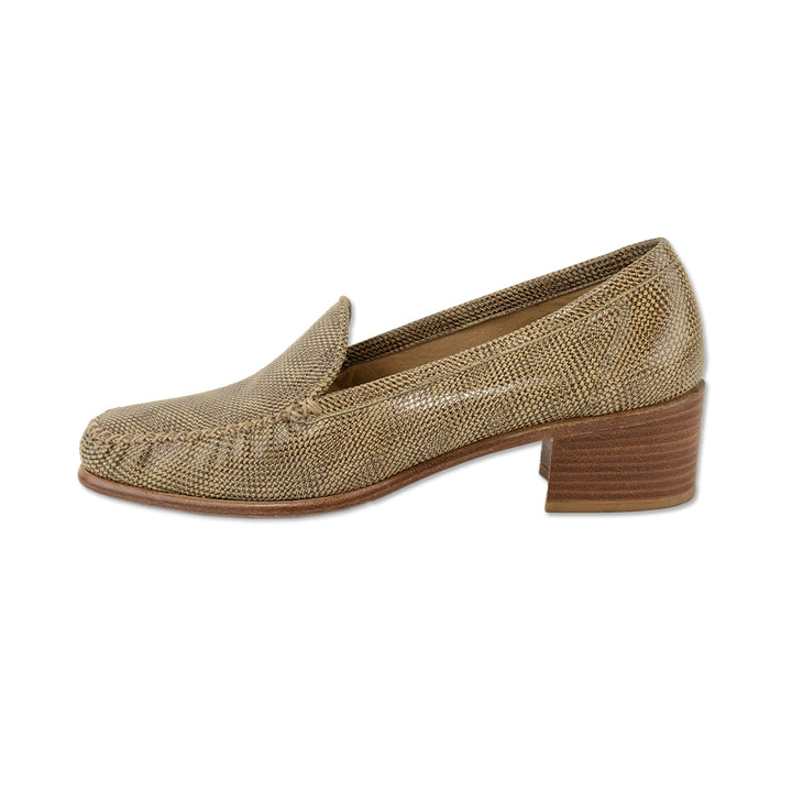 Stuart Weitzman Snake Skin Printed Heeled Loafers