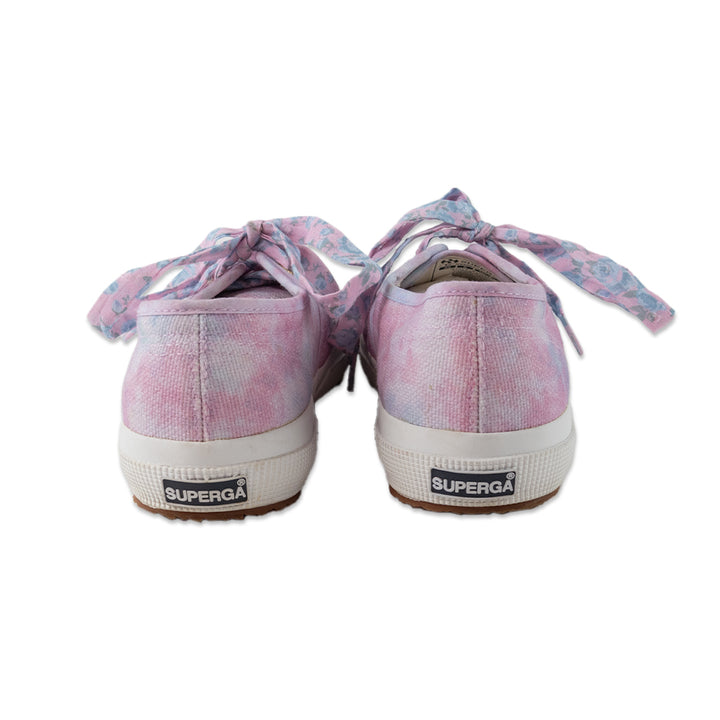 Superga LoveShackFancy Collab Pink and Blue Tie Dye Sneakers