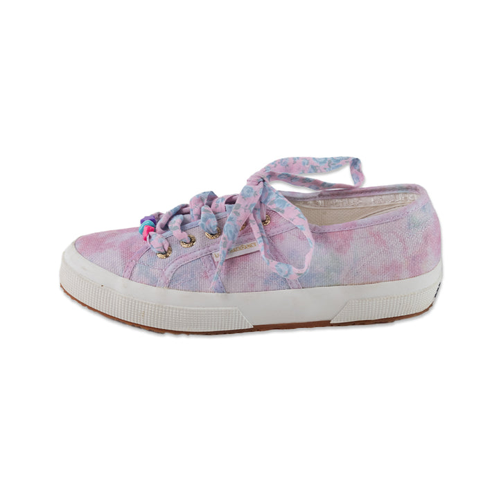 Superga LoveShackFancy Collab Pink and Blue Tie Dye Sneakers