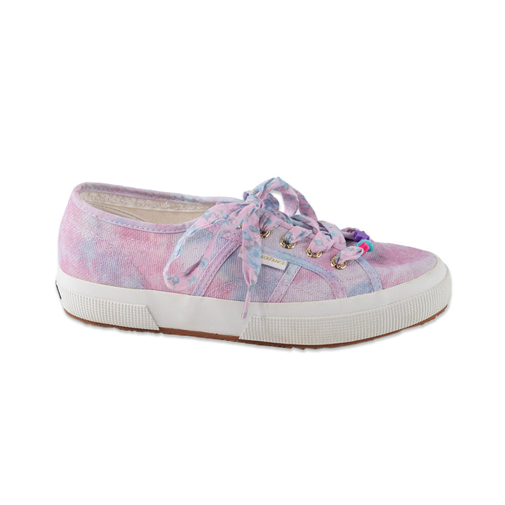 Superga LoveShackFancy Collab Pink and Blue Tie Dye Sneakers