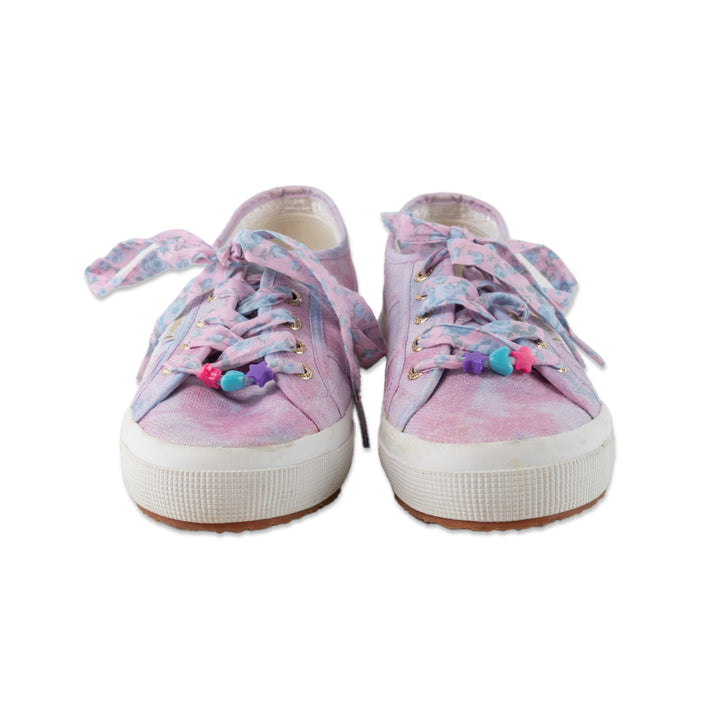 Superga LoveShackFancy Collab Pink and Blue Tie Dye Sneakers