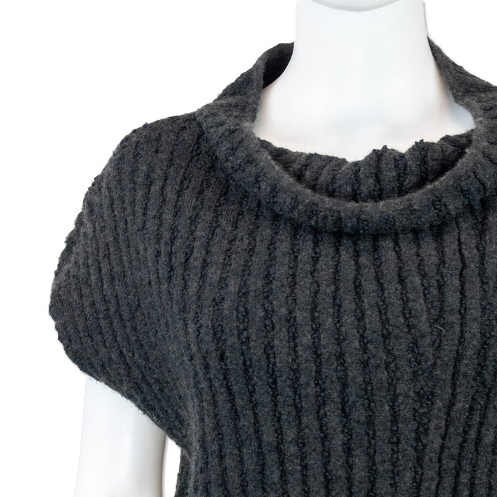 The Row Dark Grey Damiano Rib-Knit Sleeveless Sweater