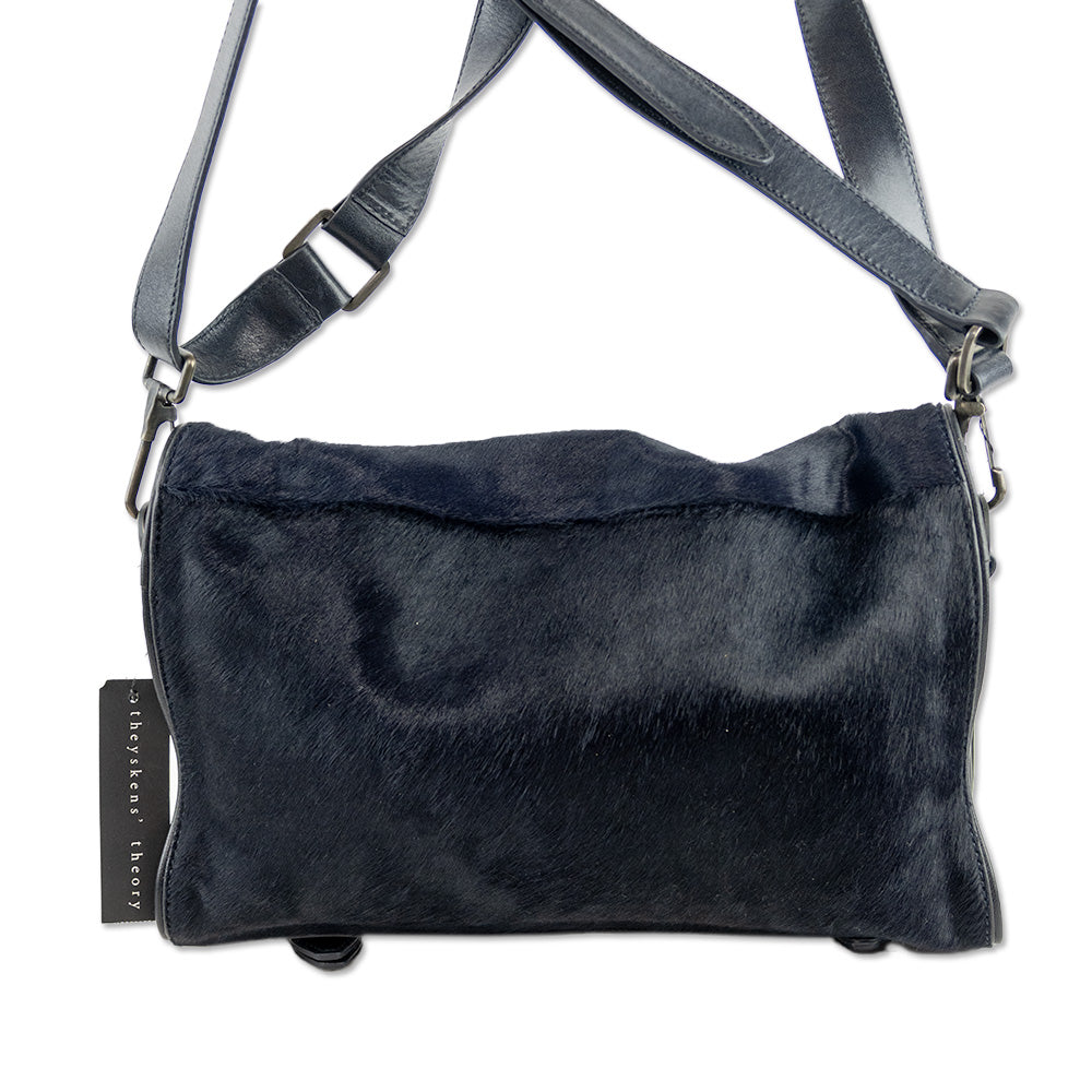 Theyskens
 Theory Navy Calf Hair Small Messenger Bag