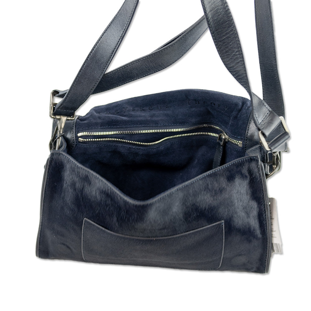 Theyskens
 Theory Navy Calf Hair Small Messenger Bag