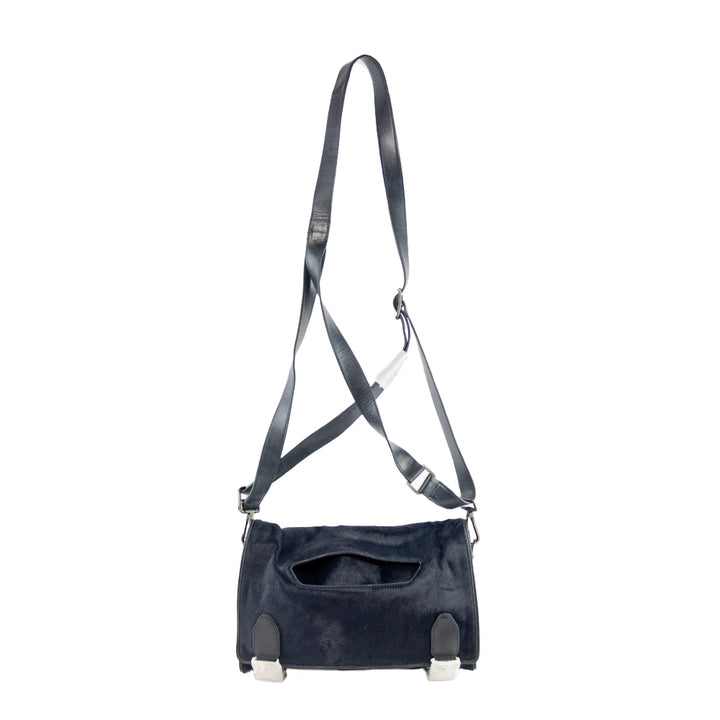 Theyskens
 Theory Navy Calf Hair Small Messenger Bag