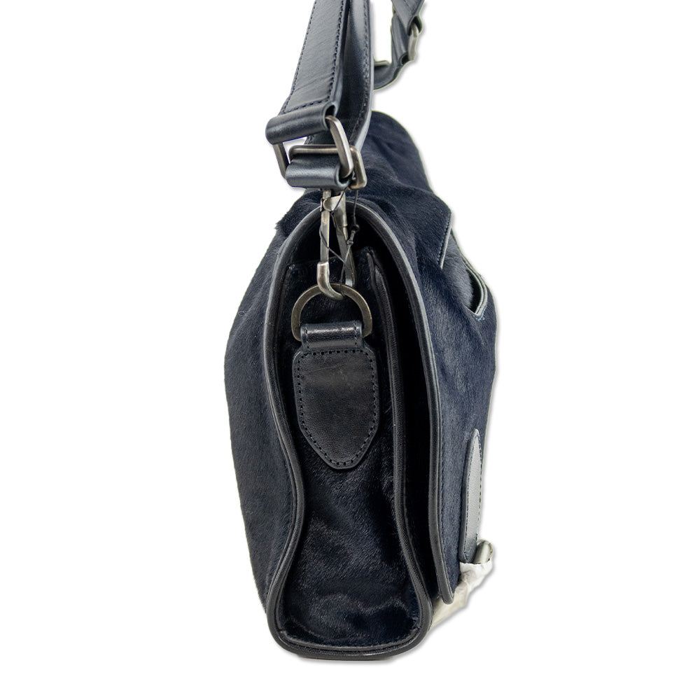 Theyskens
 Theory Navy Calf Hair Small Messenger Bag