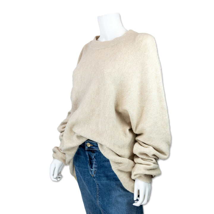 Tibi Beige Cold Shoulder Oversized Sweater