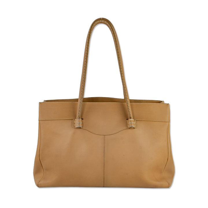 Tod
s Medium Tan Leather Mocassino Tote