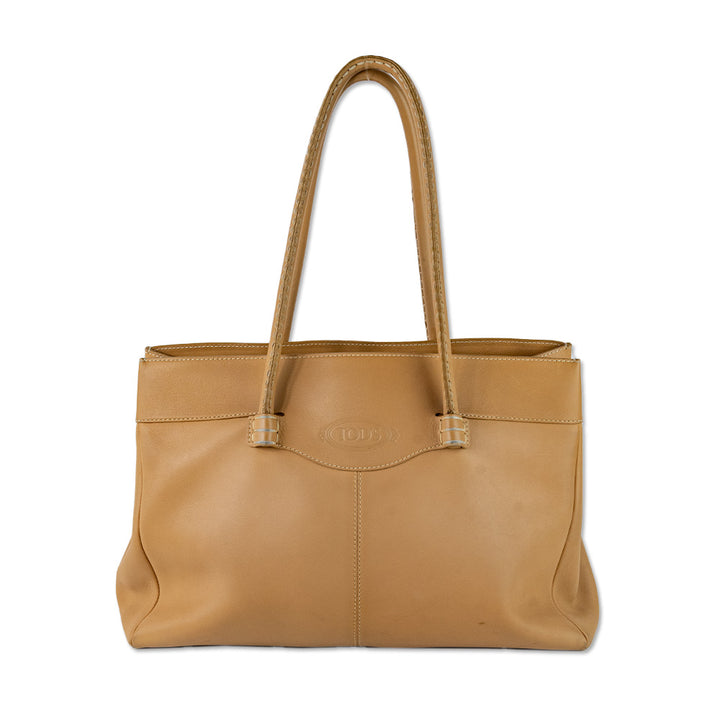 Tod
s Medium Tan Leather Mocassino Tote