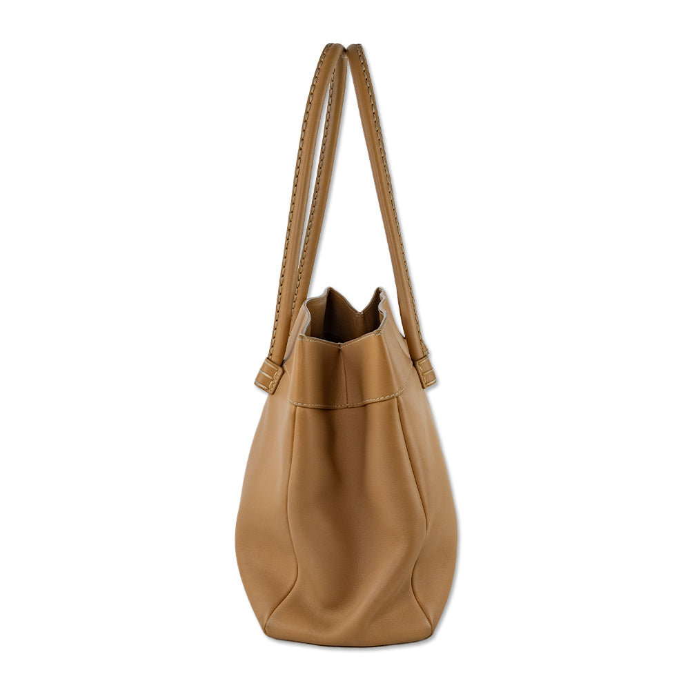 Tod
s Medium Tan Leather Mocassino Tote