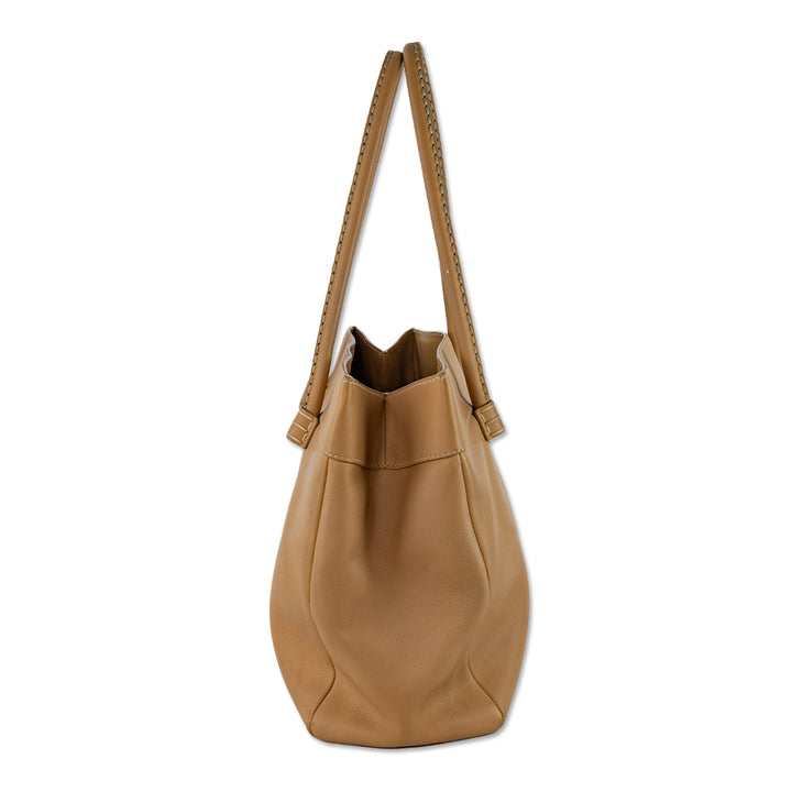 Tod
s Medium Tan Leather Mocassino Tote