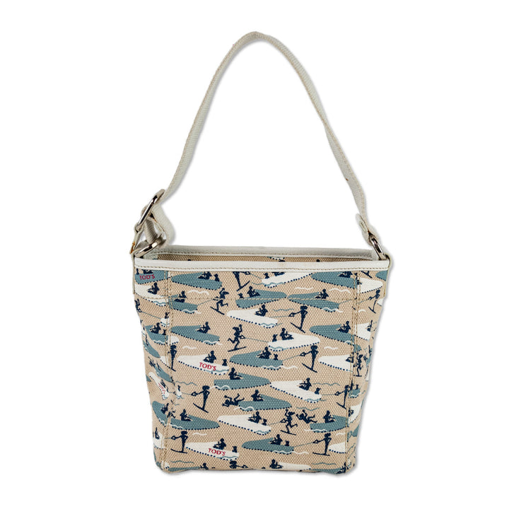 Tod
s Multicolor Water Ski Printed Canvas Shoulder Bag