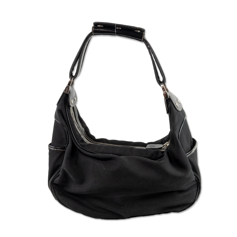 Tod
s Nylon and Patent Leather Black Shoulder Bag