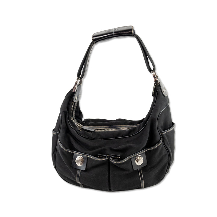 Tod
s Nylon and Patent Leather Black Shoulder Bag