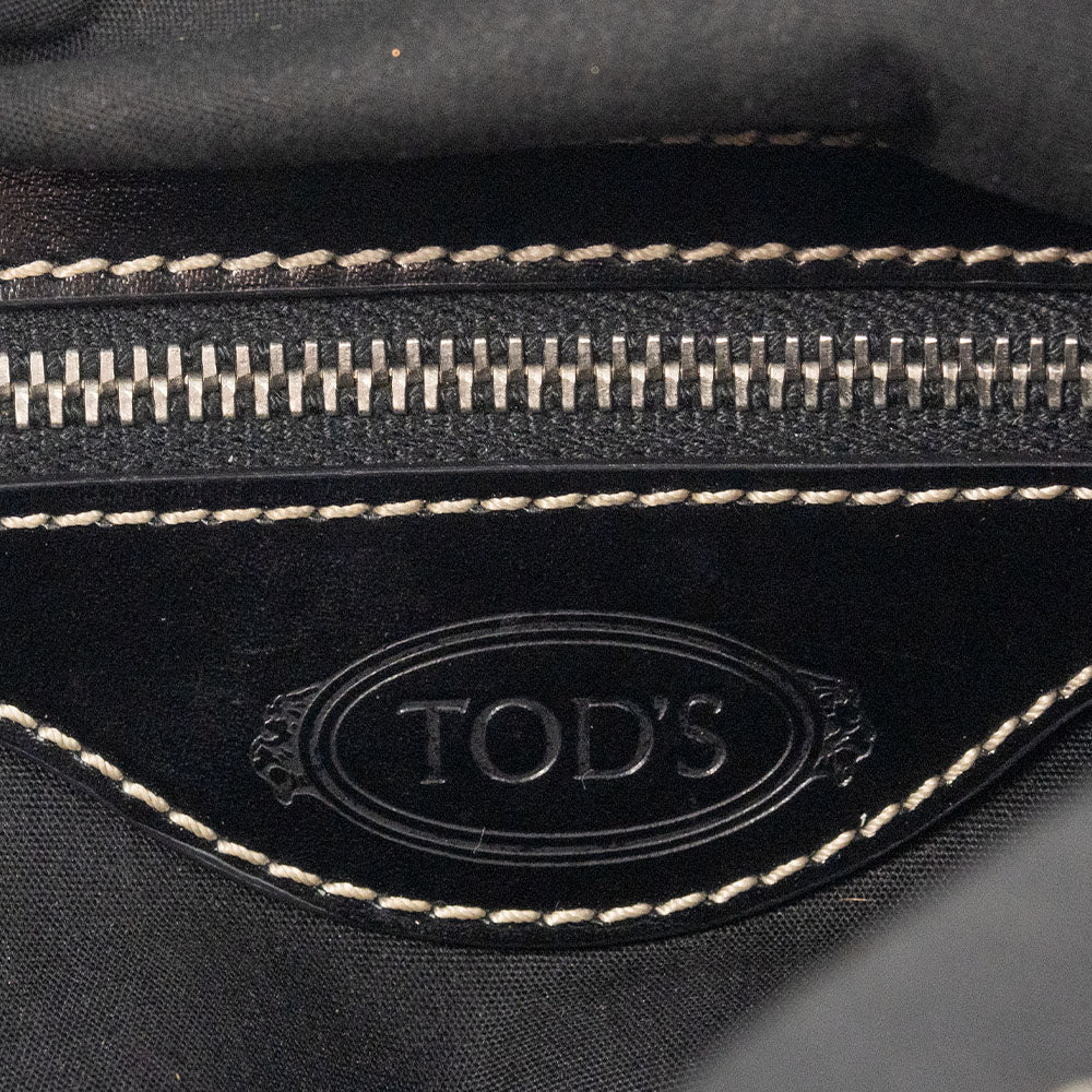 Tod
s Nylon and Patent Leather Black Shoulder Bag