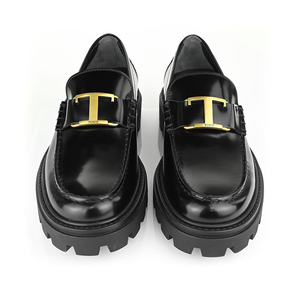 Tod
s Mens T Timeless Black Leather Loafers