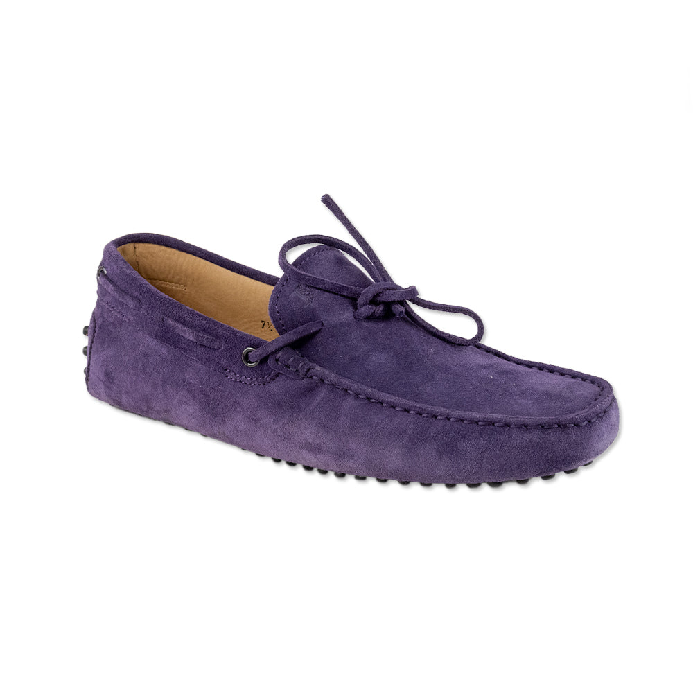 Tods Mens Purple Suede Loafer