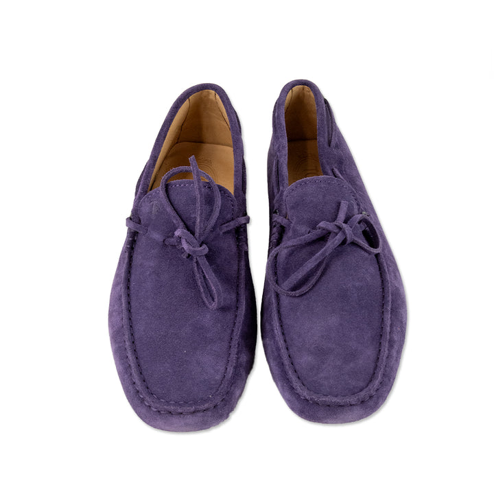 Tods Mens Purple Suede Loafer