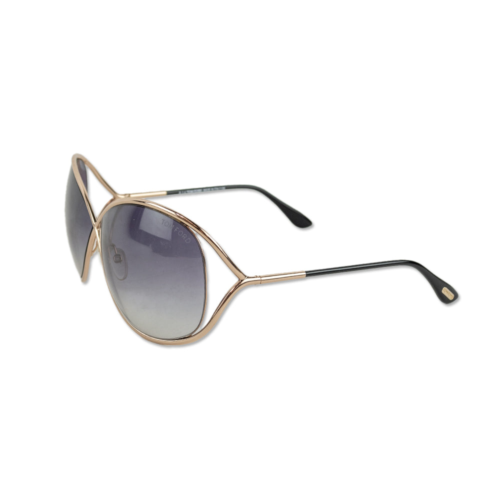 Tom Ford Miranda Rose Gold 
Black Oversized Soft Square Sunglasses