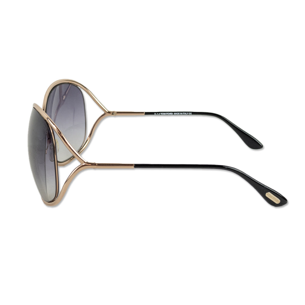 Tom Ford Miranda Rose Gold 
Black Oversized Soft Square Sunglasses