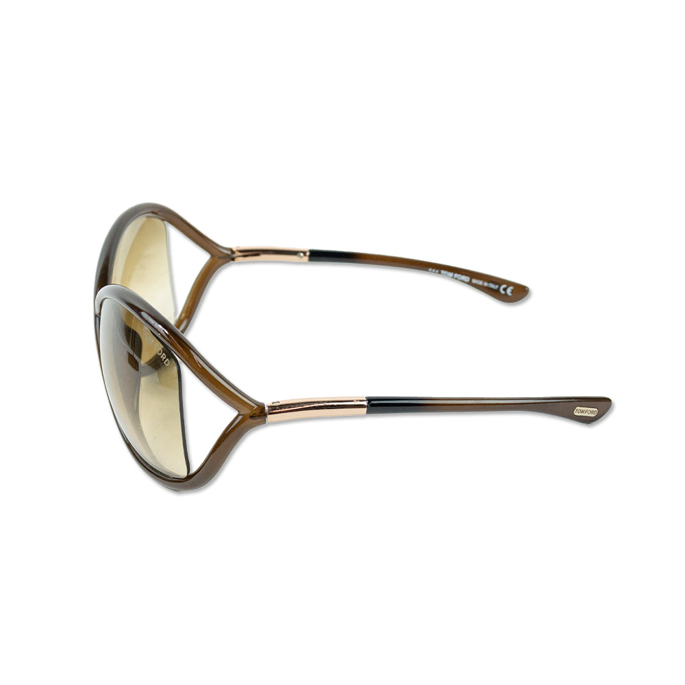 Tom Ford Whitney Oversized Brown Round Sunglasses