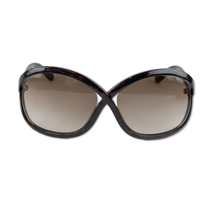 Tom Ford Oversized Dark Tortoise Round Sunglasses