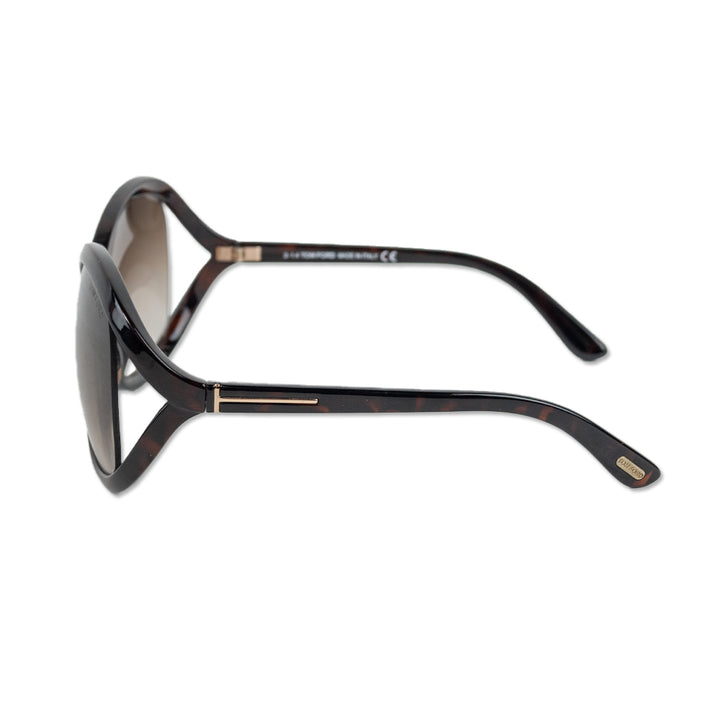 Tom Ford Oversized Dark Tortoise Round Sunglasses