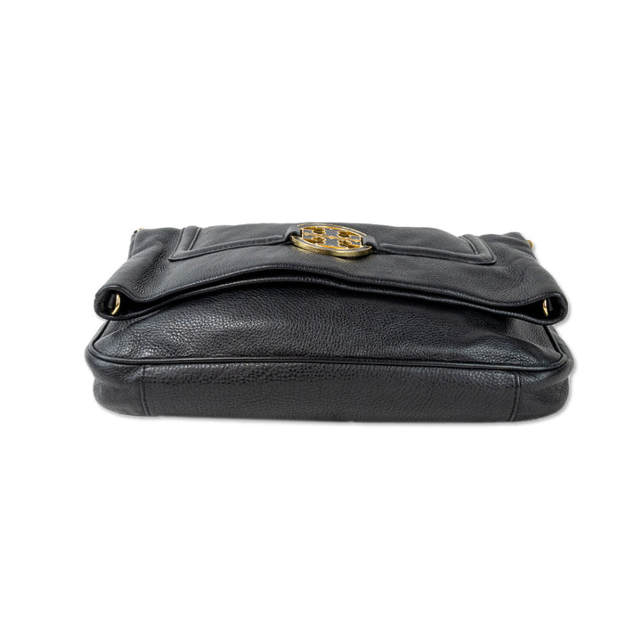 Tory Burch Black Leather Flap Handbag