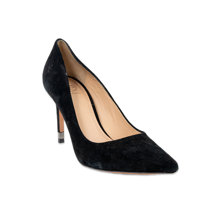 Tory Burch Black Suede Pointed Toe Pump