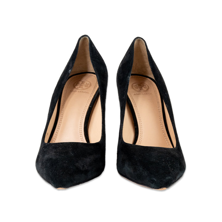 Tory Burch Black Suede Pointed Toe Pump