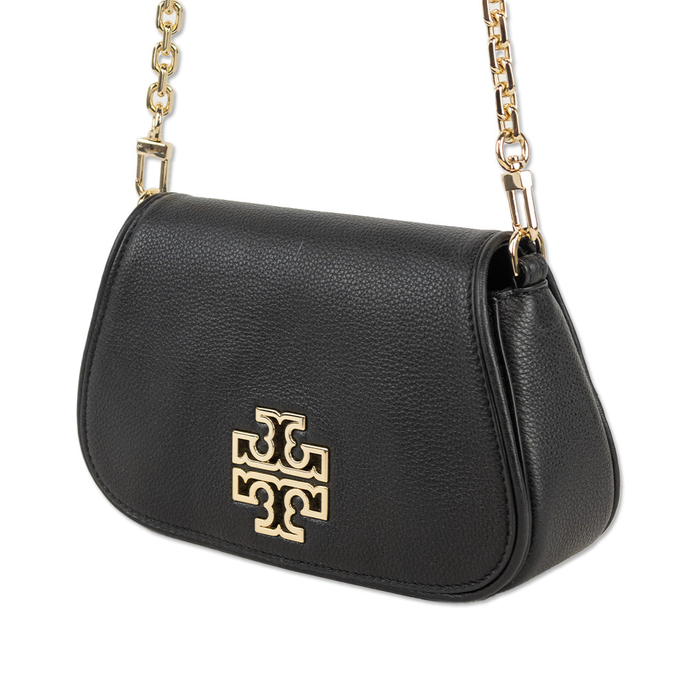 Tory Burch Britten Mini Black Leather Clutch Crossbody